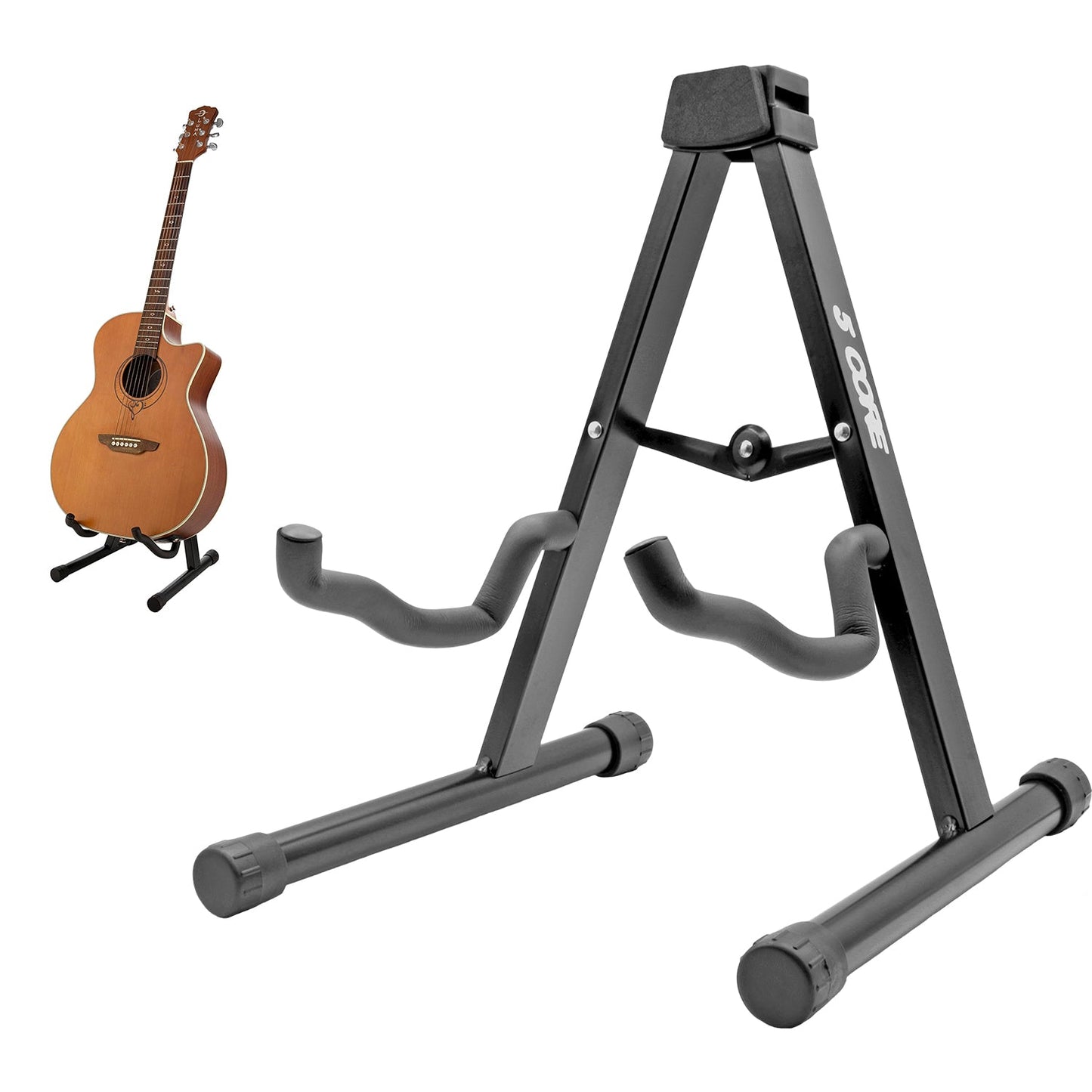 5Core Guitar Stand Floor A Frame Electric Acoustic Bass Soporte Para Guitarra BLACK-0