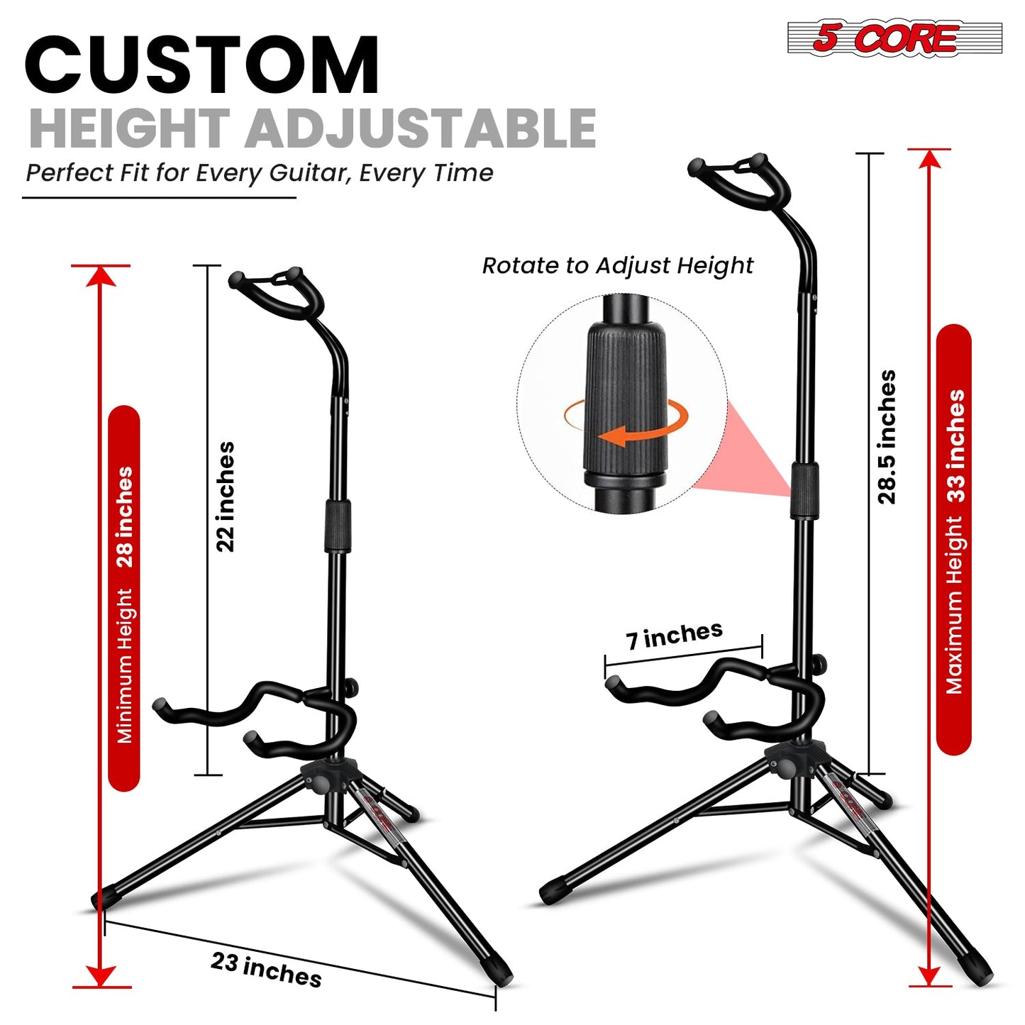5Core Guitar Stand Floor Foldingholder Soporte Para Guitarra for Acoustic Electric Bass-1