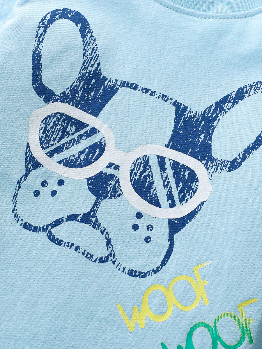 High Quality Autumn Kids’ Long Sleeves Cool Dog Pattern T-Shirt In European And American Style For Summer-3